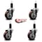 Service Caster 3.5'' Maroon Poly Wheel Swivel 1-1/4'' Expanding Stem Caster Set, 4PK SCC-EX20S3514-PPUB-MRN-114-4 - alternate 2